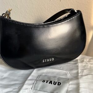 STAUD Sleek Black Leather Bag